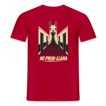 Llama They Bite You Regret Horror - Männer T-Shirt - Rot - Vorne - AI Model Male 178 dark (178cm)