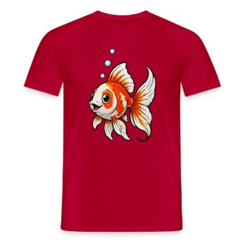 Dessin animé du poisson rouge artistique - T-shirt homme - rouge - Devant - AI Model Male 178 dark (178cm)