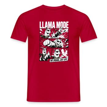 No Drama Llama Comic Vibes - Men's T-Shirt - red - Front - AI Model Male 178 dark (178cm)