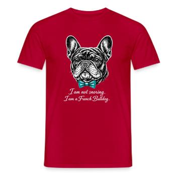 Französischer Bulldog mit Fliege - Männer T-Shirt - Rot - Vorne - AI Model Male 178 dark (178cm)