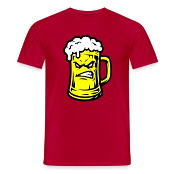 Bier Comic - Männer T-Shirt - Rot - Vorne - AI Model Male 178 dark (178cm)