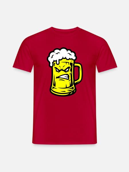 Bier Comic - Männer T-Shirt - Rot