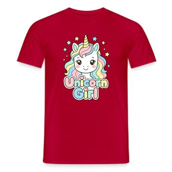 Cadeau licorne mignon, Fille Licorne pour femmes et Fille - T-shirt homme - rouge - Devant - AI Model Male 178 dark (178cm)
