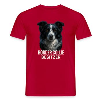 Border Collie Besitzer - Männer T-Shirt - Rot - Vorne - AI Model Male 178 dark (178cm)