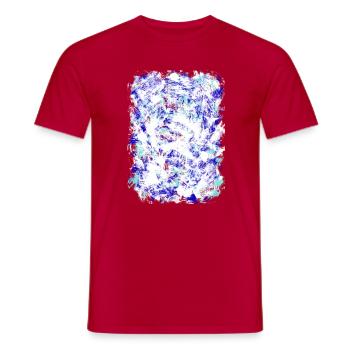 Blue Turquoise Tie-Dye Pattern - Men's T-Shirt - red - Front - AI Model Male 178 dark (178cm)