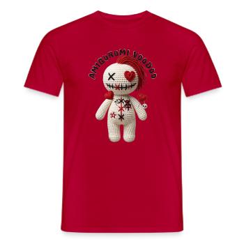 Amigurumi-Voodoo-Puppe mit Herz - Männer T-Shirt - Rot - Vorne - AI Model Male 178 dark (178cm)