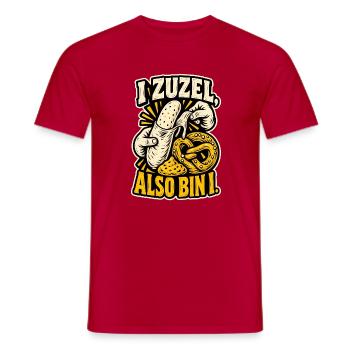 I zuzel also bin i - Männer T-Shirt - Rot - Vorne - AI Model Male 178 dark (178cm)