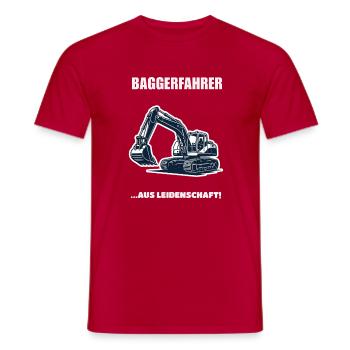 Baggerfahrer Aus Leidenschaft Baustelle Geschenk - Männer T-Shirt - Rot - Vorne - AI Model Male 178 dark (178cm)