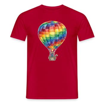Regenbogen-Heißluftballon - Männer T-Shirt - Rot - Vorne - AI Model Male 178 dark (178cm)