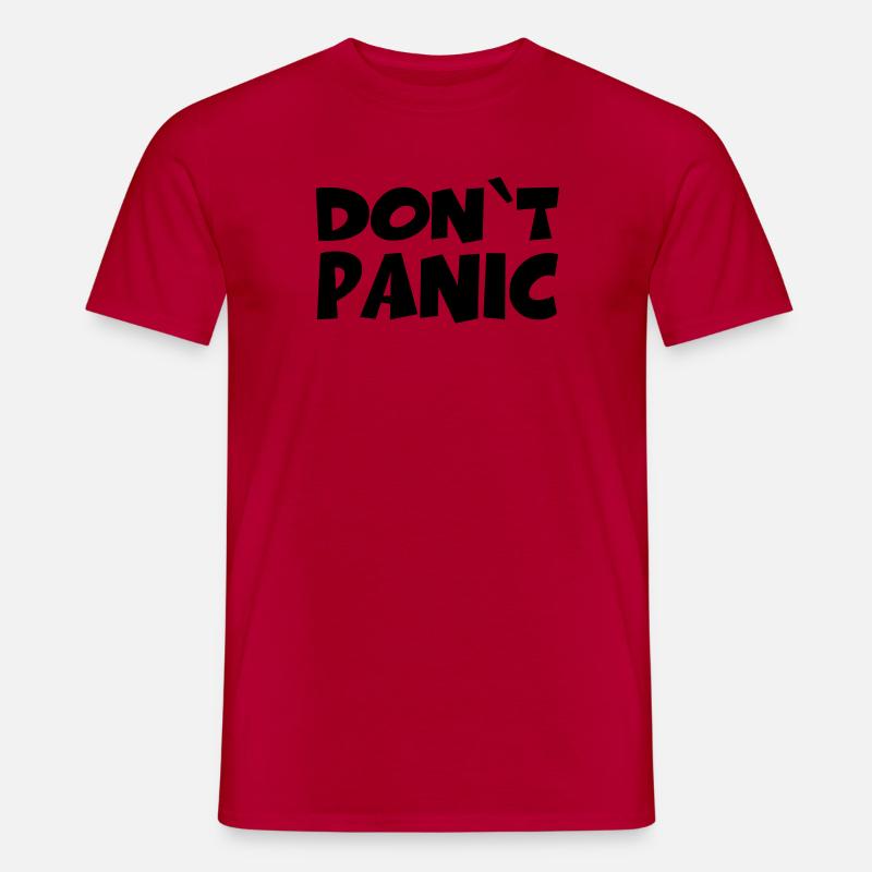 Don't panic - Männer T-Shirt - Rot