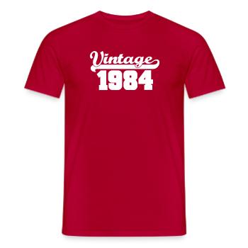 vintage 1984 - Men's T-Shirt - red - Front - AI Model Male 178 dark (178cm)