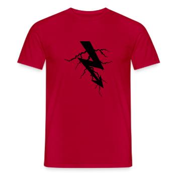 ladung symbol elektrisch blitz strom energie stark - Männer T-Shirt - Rot - Vorne - AI Model Male 178 dark (178cm)