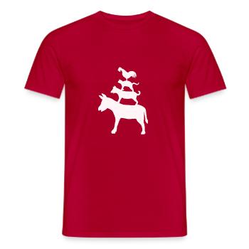 Bremer Stadtmusikanten Märchen Gebrüder Grimm - Männer T-Shirt - Rot - Vorne - AI Model Male 178 dark (178cm)