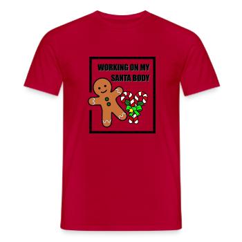 working santa body - Männer T-Shirt - Rot - Vorne - AI Model Male 178 dark (178cm)