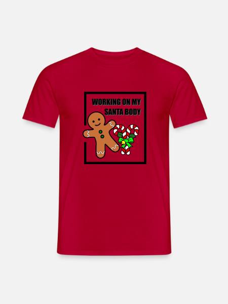 working santa body - Männer T-Shirt - Rot