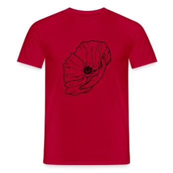 Fleur de pavot - T-shirt homme - rouge - Devant - AI Model Male 178 dark (178cm)