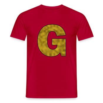 Letter G Gold - Men's T-Shirt - red - Front - AI Model Male 178 dark (178cm)