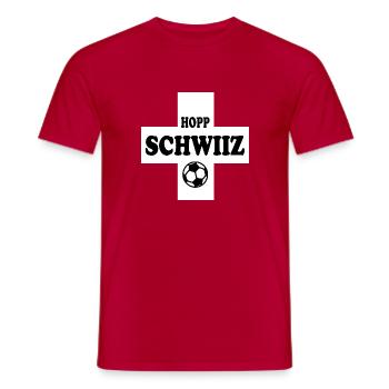 Hopp schwiiz - T-shirt homme - rouge - Devant - AI Model Male 178 dark (178cm)