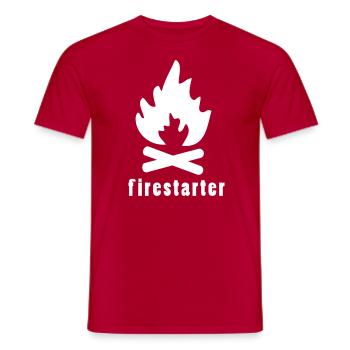 firestarter 2 - Männer T-Shirt - Rot - Vorne - AI Model Male 178 dark (178cm)