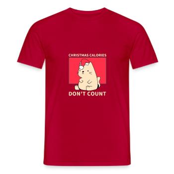 Weihnachtskalorien zählen nicht - hungrige Katze - Männer T-Shirt - Rot - Vorne - AI Model Male 178 dark (178cm)