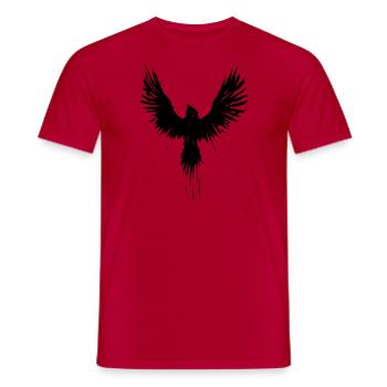 corbeau noir - T-shirt homme - rouge - Devant - AI Model Male 178 dark (178cm)