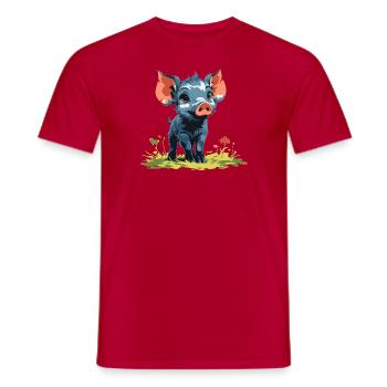 Bébé cochon - T-shirt homme - rouge - Devant - AI Model Male 178 dark (178cm)
