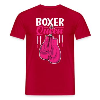 Boxer-Königin - Männer T-Shirt - Rot - Vorne - AI Model Male 178 dark (178cm)