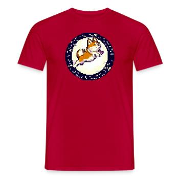 Shiba Inu - T-shirt homme - rouge - Devant - AI Model Male 178 dark (178cm)