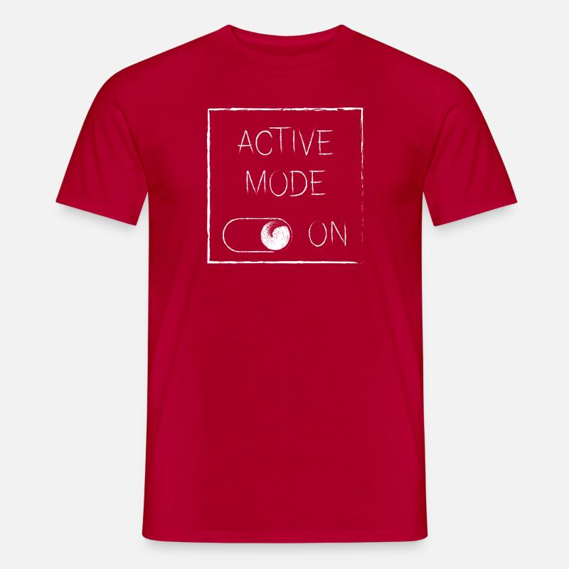 Active Mode On | white - Men's T-shirt - red