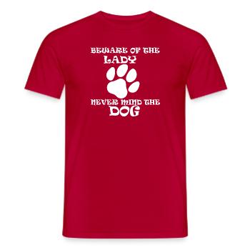 Chien chien - T-shirt homme - rouge - Devant - AI Model Male 178 dark (178cm)