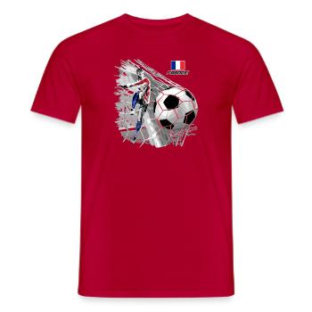 FRANCE FOOTBALL SOCCER PLAY T SHIRTS, GIFTS - Men's T-Shirt - red - Front - AI Model Male 178 dark (178cm)