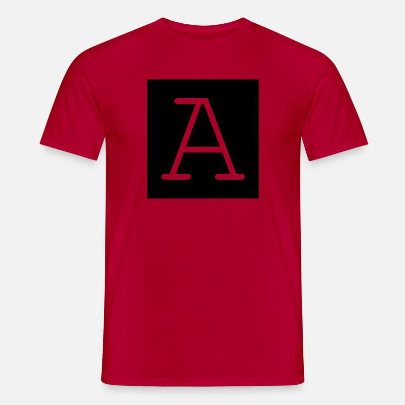 A black - Männer T-Shirt - Rot