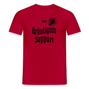 BRÄUTIGAM SUPPORT - Männer T-Shirt - Rot - Vorne - AI Model Male 178 dark (178cm)
