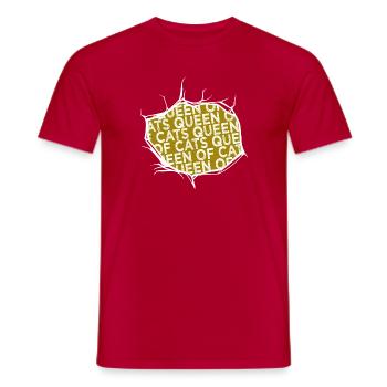 present idea cat lover cat face tshirts - Men's T-Shirt - red - Front - AI Model Male 178 dark (178cm)