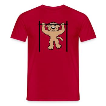 Chien Pull-ups Bar Muscles Gym Pull-Up Bar - T-shirt homme - rouge - Devant - AI Model Male 178 dark (178cm)