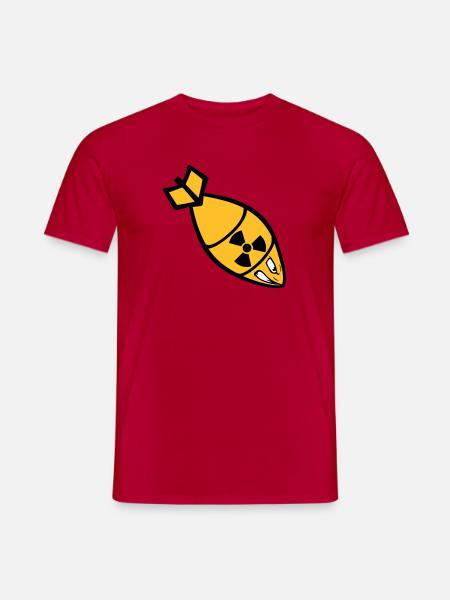 face atomic bomb radioactive bombard - Men's T-Shirt - red