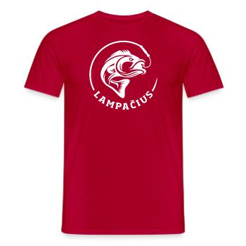 Lampačius logo baltas - Men's T-Shirt - red - Front - AI Model Male 178 dark (178cm)
