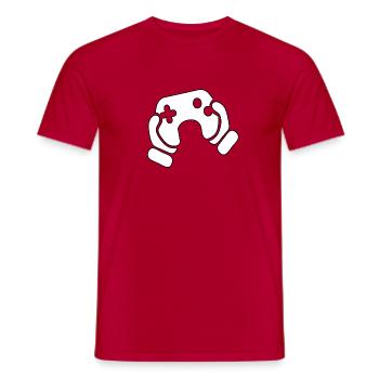 Homme avec Gamepad - T-shirt homme - rouge - Devant - AI Model Male 178 dark (178cm)