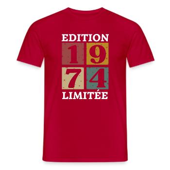 Limitierte Auflage 1974 geboren 1974 - Männer T-Shirt - Rot - Vorne - AI Model Male 178 dark (178cm)