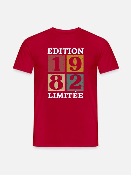 Limitierte Auflage 1982 geboren 1982 - Männer T-Shirt - Rot