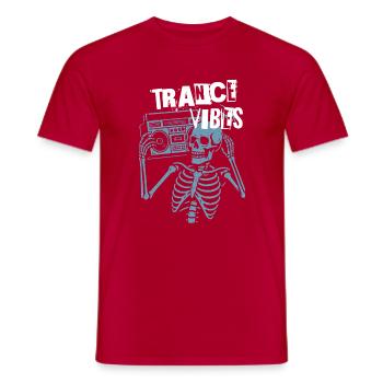 Trance Vibes Skelett-Boombox - Männer T-Shirt - Rot - Vorne - AI Model Male 178 dark (178cm)