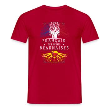 Francais De Racines Bearnaises T-Shirt Cadeau H... - T-shirt homme - rouge - Devant - AI Model Male 178 dark (178cm)