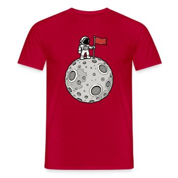 Mond Landung Astronaut Flagge Weltraum Vektor Shir - Männer T-Shirt - Rot - Vorne - AI Model Male 178 dark (178cm)