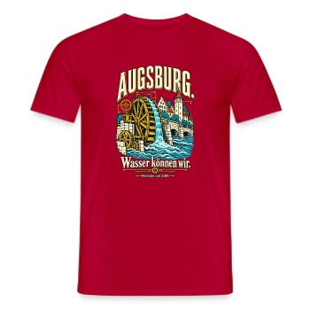 Augsburg Wasser können wir - Männer T-Shirt - Rot - Vorne - AI Model Male 178 dark (178cm)
