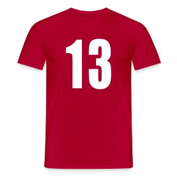 13 - Männer T-Shirt - Rot - Vorne - AI Model Male 178 dark (178cm)