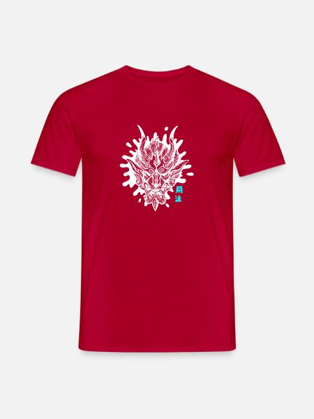 WEISSE JAPANISCHE MASKE - Männer T-Shirt - Rot