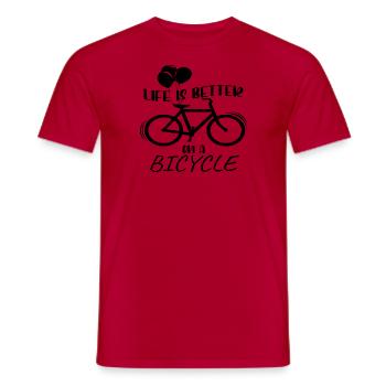 Life is better on a Bicycle - Men's T-Shirt - red - Front - AI Model Male 178 dark (178cm)