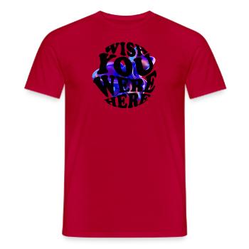 abstraktes 3D design mit lila Elementen - Männer T-Shirt - Rot - Vorne - AI Model Male 178 dark (178cm)