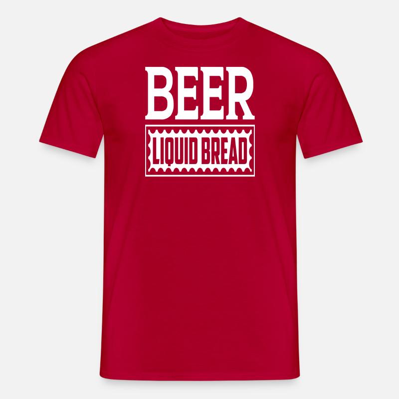 Beer Liquid Bread - Männer T-Shirt - Rot