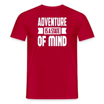 Adventure Is A State Of Mind - Men's T-Shirt - red - Front - AI Model Male 178 dark (178cm)